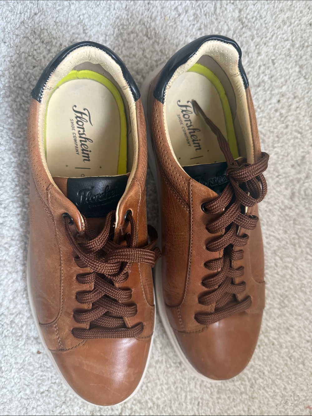 Florsheim Tan/Brown Leather Lace-Up Sneakers